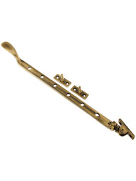13 inch Heavy Duty Solid-Brass Casement Adjuster in Antique Brass.